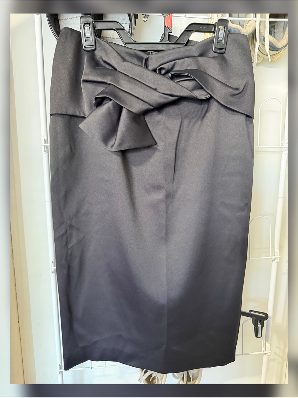 ANTONIO MELANI Black Twist-Waist Pencil Skirt